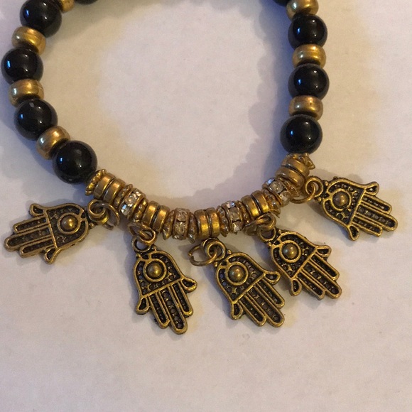 Hamsa hand beads bracelet - Picture 2 of 3